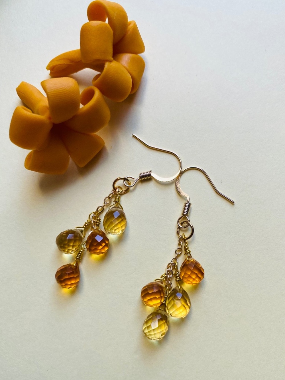 Handmade Citrine Dangle Earrings